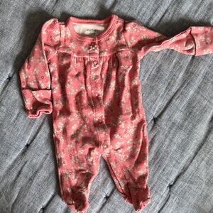 Carter's Pink Floral Footed One Piece